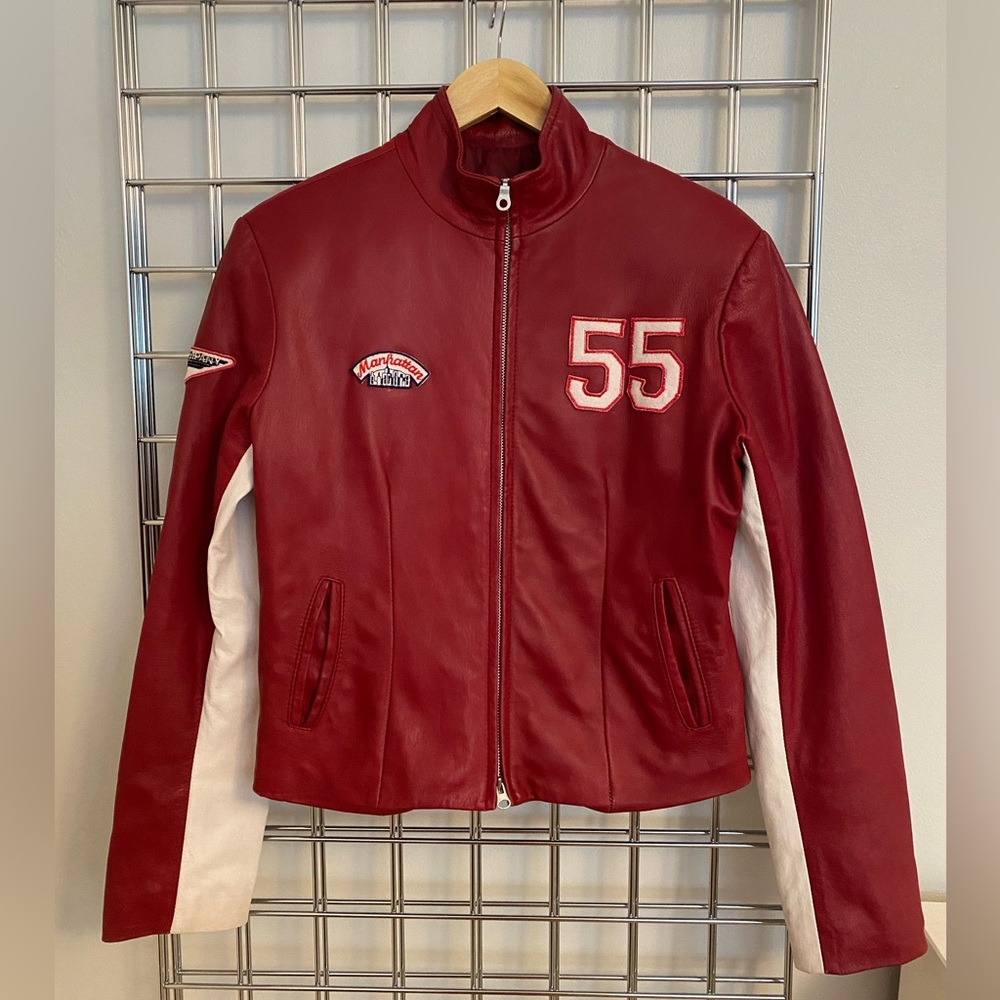 Vintage Outfit Wear genuine leather moto jacket